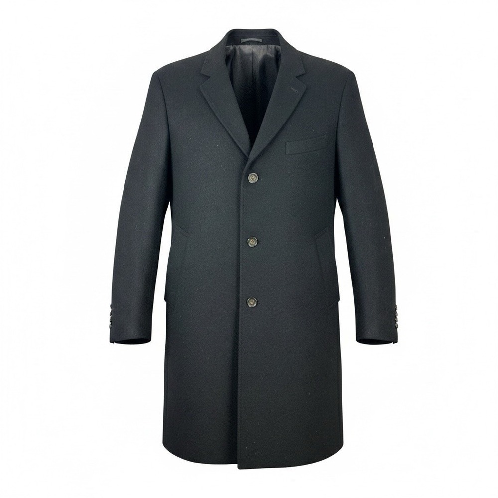 New Men's Overcoat Lauren Ralph Lauren Wool Cashmere Blend 46R Black Classic